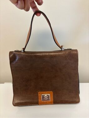 Firenze Top Handle Satchel Bag Genuine Leather Made In Italy